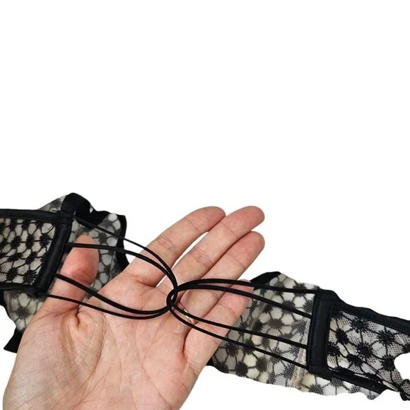 Victoria's Secret Unlined Demi Bra, Sheer, Front Close, Strappy Back, Size 32C - Picture 3 of 6